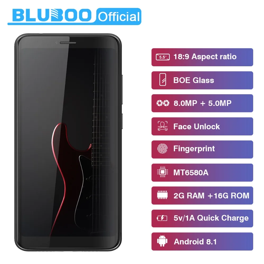 BLUBOO D6 WCDMA 3G Mobile Phones 5.5inch Android 8.1 2GB RAM 16GB ROM MT6580A Quad Core Dual SIM Smartphone Dual 5MP Rear Camera BLUBOO D6 WCDMA 3G Mobile Phones 5.5inch Android 8.1 2GB RAM 16GB ROM MT6580A Quad Core Dual SIM Smartphone Dual 5MP Rear Camera