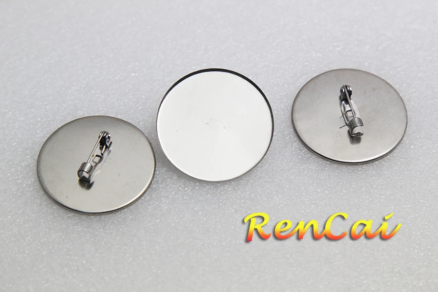 

25/30mm Round Brooch Back Trays Base Blank Setting Dental Plate Stainless Steel Simple Brooch For DIY Badge Pins/Brooches Making