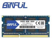 Binful бренд DDR3 PC3-12800s 8 Гб 1600 МГц для ноутбука оперативная память 204pin ноутбук 1,5 В напряжение пожизненная Гарантия