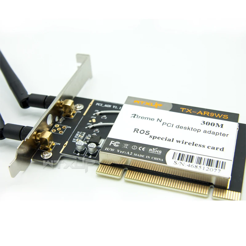 Atheros AR9223 PCI 300M 802.11b/g/n беспроводной WiFi сетевой адаптер для рабочего стола 2 антенны