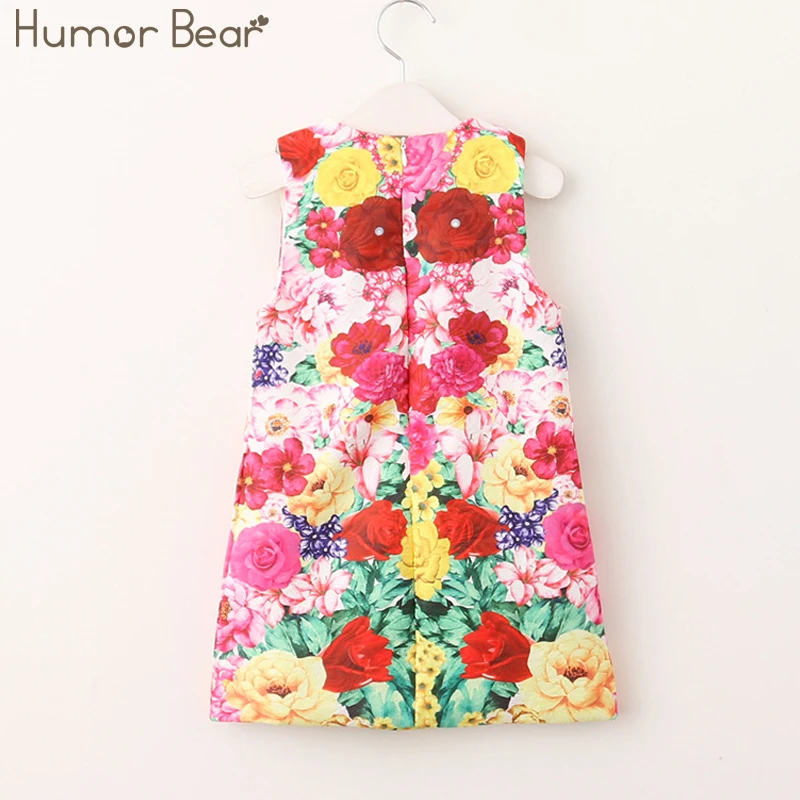 Humor Bear/платье для девочек; Новинка года; осеннее платье без рукавов в американском стиле; платье принцессы; детское платье; одежда для детей