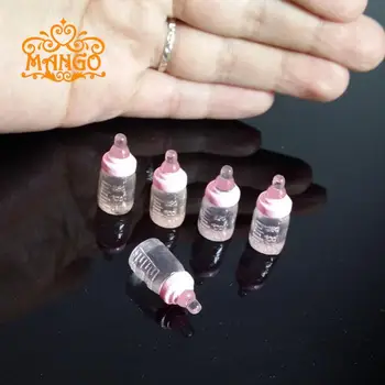 

1:12 Dollhouse Miniature Transparent bottle baby's room accessories 5pcs Free Shipping