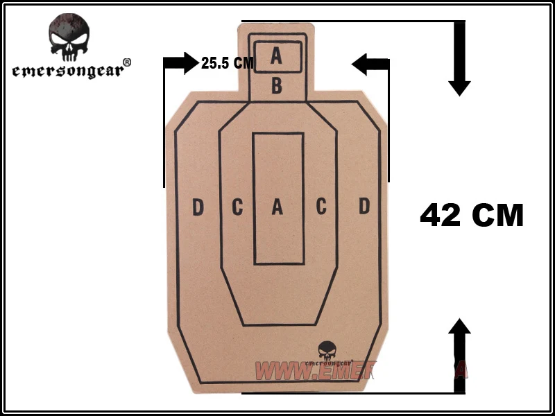 ЭМЕРСОН бумага обучение в стрельбе цель стрельба цели силуэт пистолет винтовка дальность 1 упаковка 20 шт-12/10 дюймов