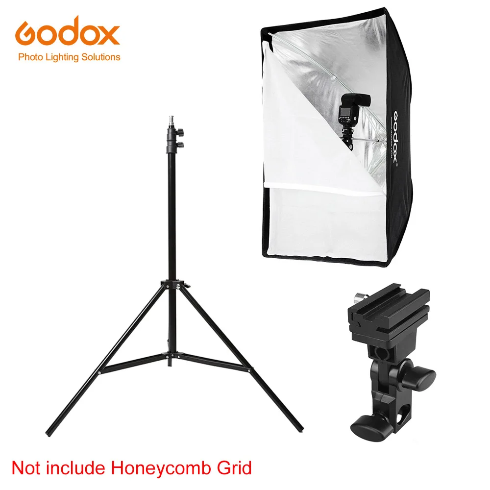 Godox 60x90 см 2"* 35" сотовая сетка прямоугольник зонтик софтбокс осветительная подставка держатель горячий башмак кронштейн комплект для вспышки Speedlite - Цвет: Kit 3