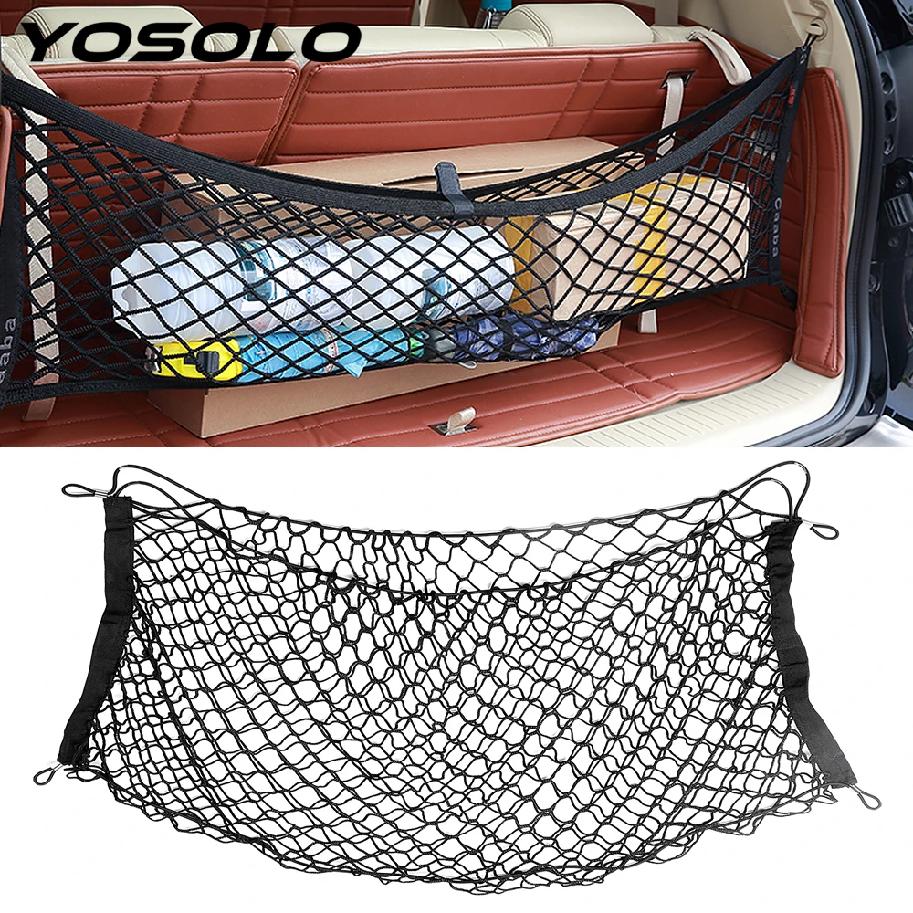 YOSOLO Nylon Portable Foldable Universal Car-styling Car Cargo Net Car Back Seat Organizer Storage Bag Stowing Tidying