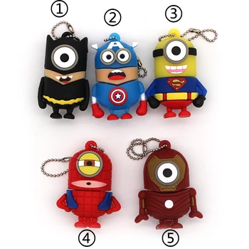 

Hot Sale Pendrive American Captain/Iron Man/Superman/Batman/Spider Man Pen Drive 4GB 8G 16G 32G 64G Usb 2.0 Usb Flash Drive Gift