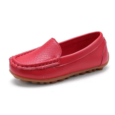 ; детская обувь для мальчиков и девочек; сникерсы на мягкой подошве; Детские лоферы на плоской подошве; обувь для малышей, маленьких детей, больших детей - Цвет: Красный