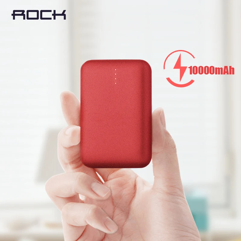 Cena ROCK Mini 10000 mAh Power Bank przenośny ultra cienki polimerowy akumulator Powerbank dla iPhone SamSung Xiaomi Huawei i więcej