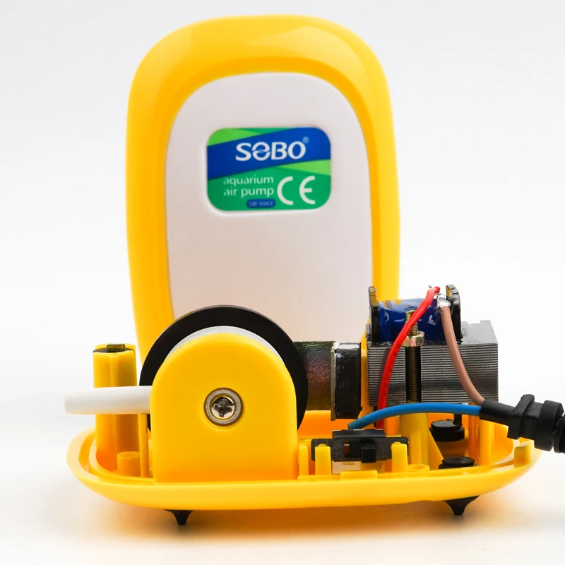 SOBO SB-9903, мини бесшумный воздушный насос для аквариума, увеличение содержания кислорода, насос на одной розетке 3 Вт, 220-240 В/50-60 Гц