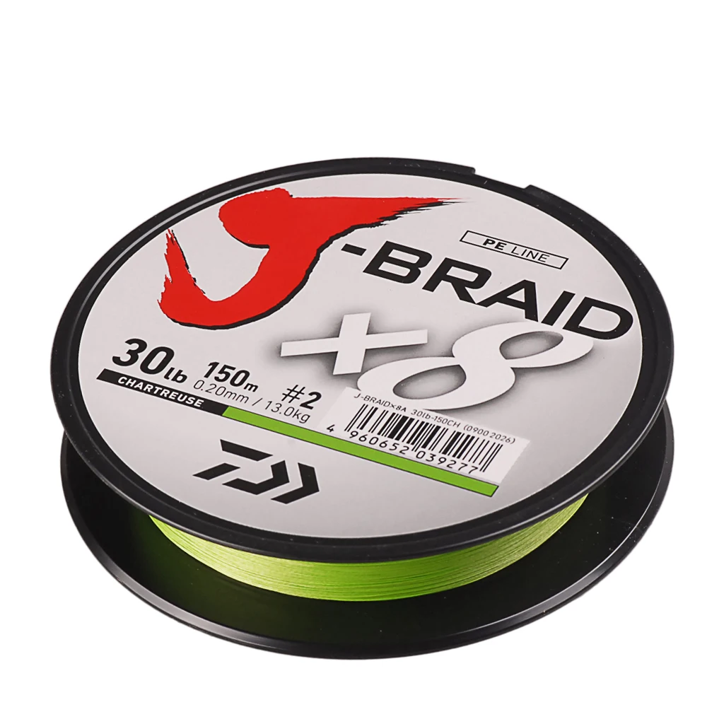 100% оригинальная DAIWA J BRAID 8A 150 м зеленая цветная 8 плетеная полиэтиленовая
