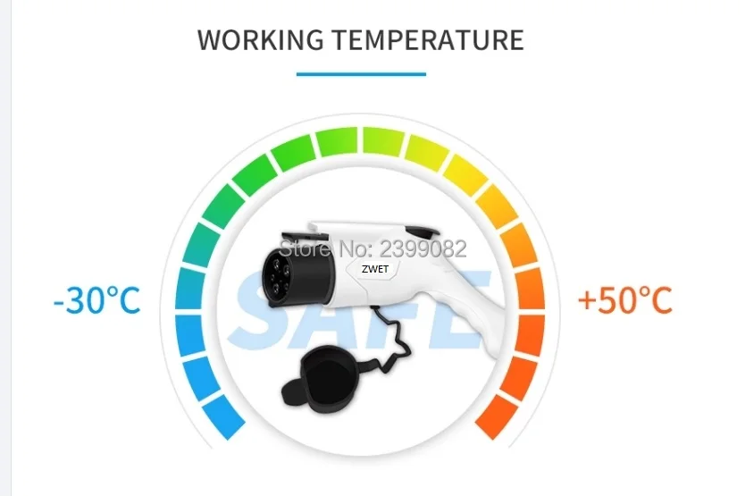ZWET j1772 evse автомобильное зарядное устройство уровень 2 Режим зарядки 2 штепсельная вилка/AC250V 16A тип 1 штепсельная вилка ZWET зарядное устройство с европейской розеткой вход