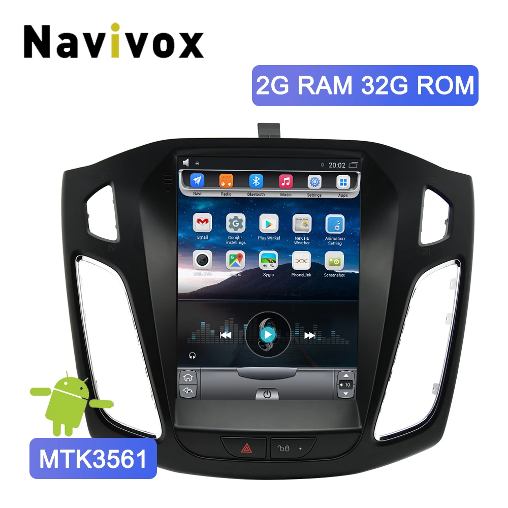 Discount Navivox 10.4" 2 Din Android 6.0 Car GPS Multimedia For Ford Focus Salon 2012-2017 Video Radio Player Navigation Stereo Vertical 0