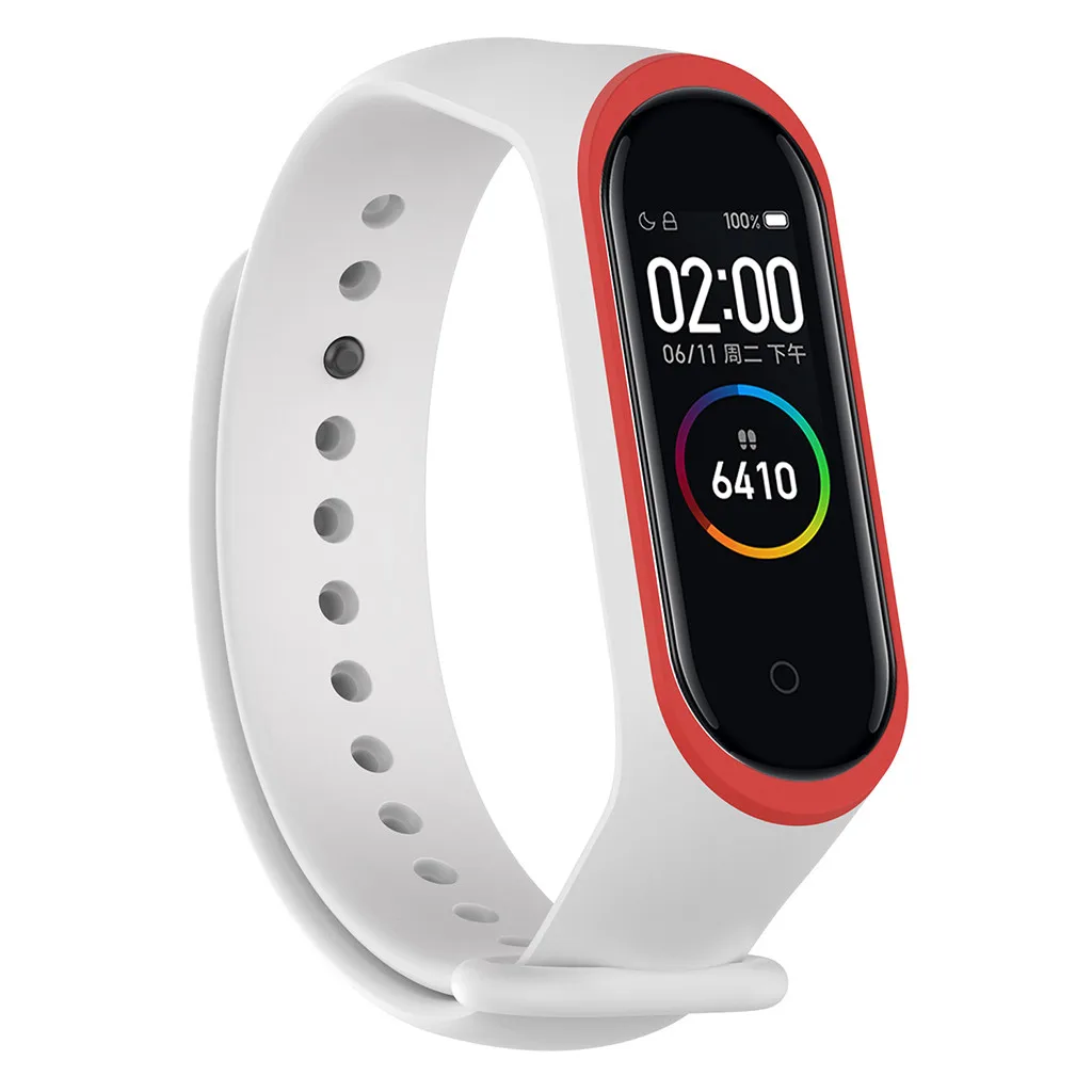 Браслет Correa Mi Band 4 для Xiaomi спортивный мягкий силиконовый двухцветный браслет