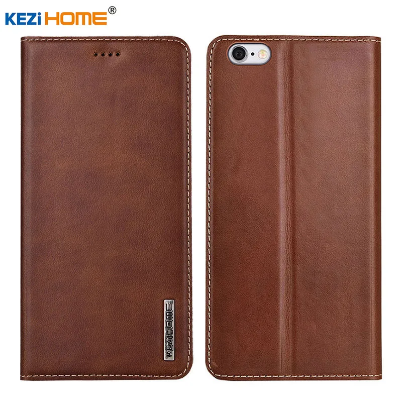 Case for iphone 6 6s KEZiHOME Luxury Genuine Leather Flip wallet Cover