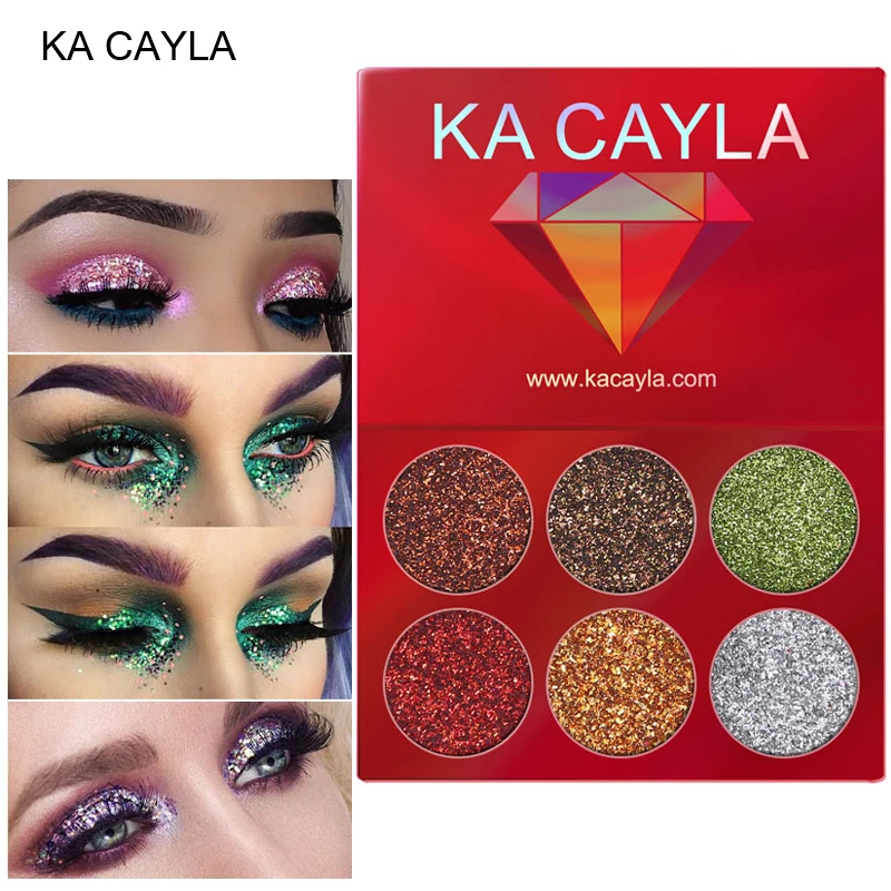 

2019 CmaaDu Sequin Eyeshadow Palette KA CAYLA Shiny Diamond Eye Shadow Powder Glitter Makeup Palette Eye Makeup Cosmetics