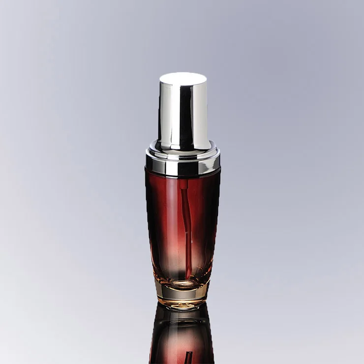 

30ML red glass bottle with silver press pump for serum/lotion/emulsion/foundation Cosmetic Packaging