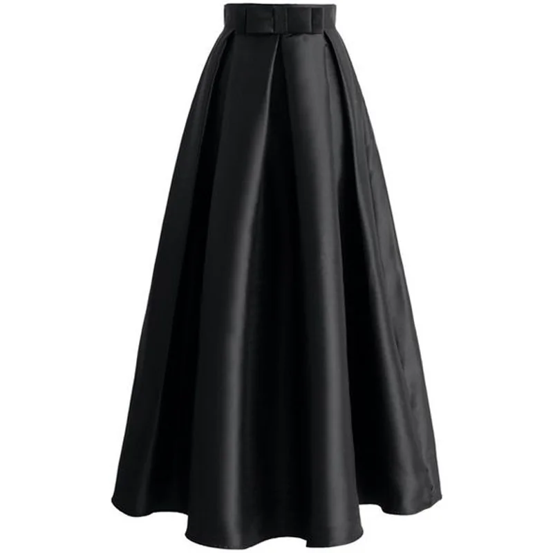 Runway Style High Waist Pleated Long Maxi Skirt Women Summer Swing