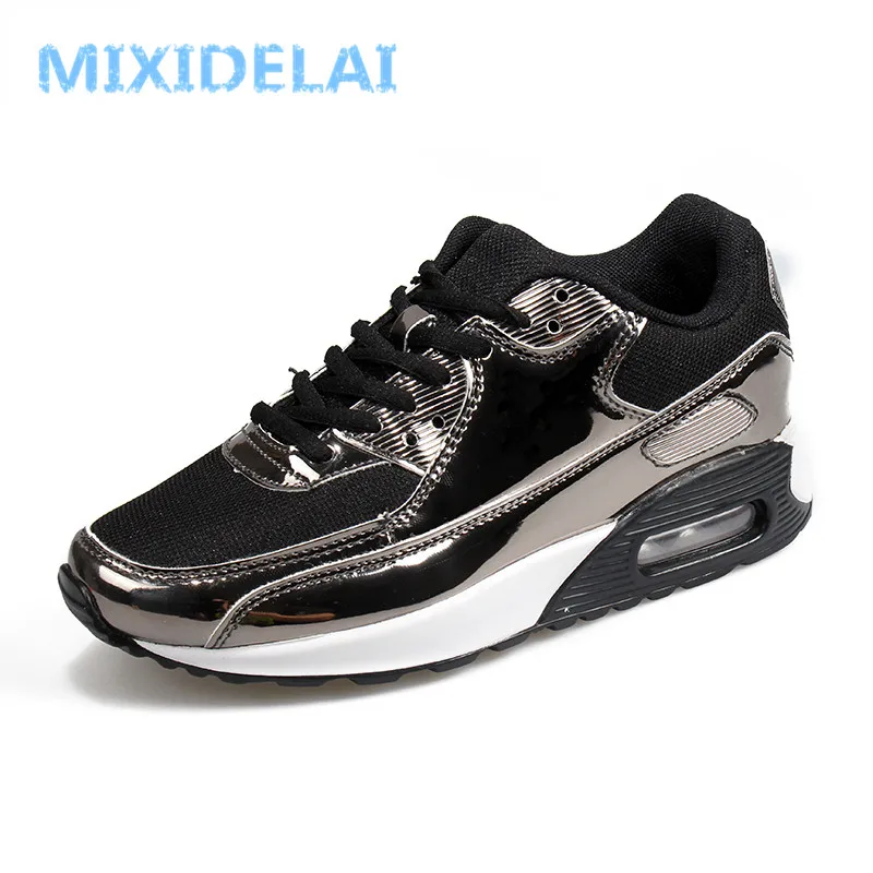 

MIXIDELAI 2019 New Spring Summer Lace-up Breathable Casual Shoes Men Comfortable Air Cushion Height Increasing Sneaker Men Shoe