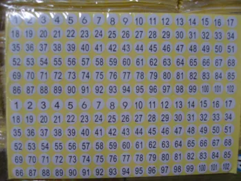 

DHL 91800Pcs/Lot 1cm 0.39inch Stickers Wholesale White Round Digital Size Sticker Self Adhesive Waterproof Size Label Papers