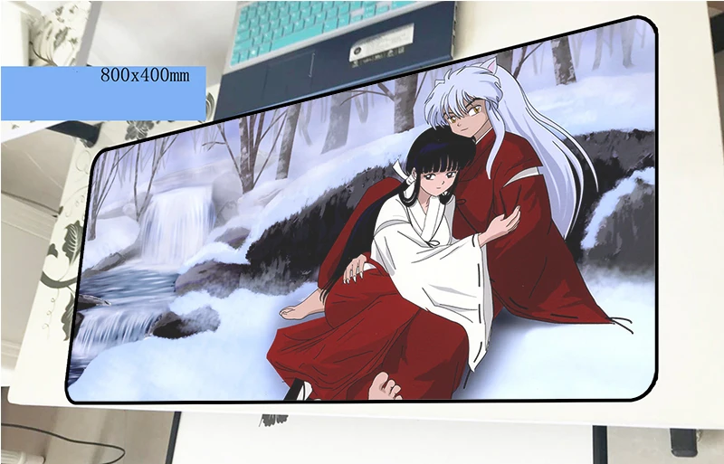 

inuyasha mousepad 800x400x3mm New arrival gaming mouse pad gamer mat thick game computer desk padmouse keyboard large play mats