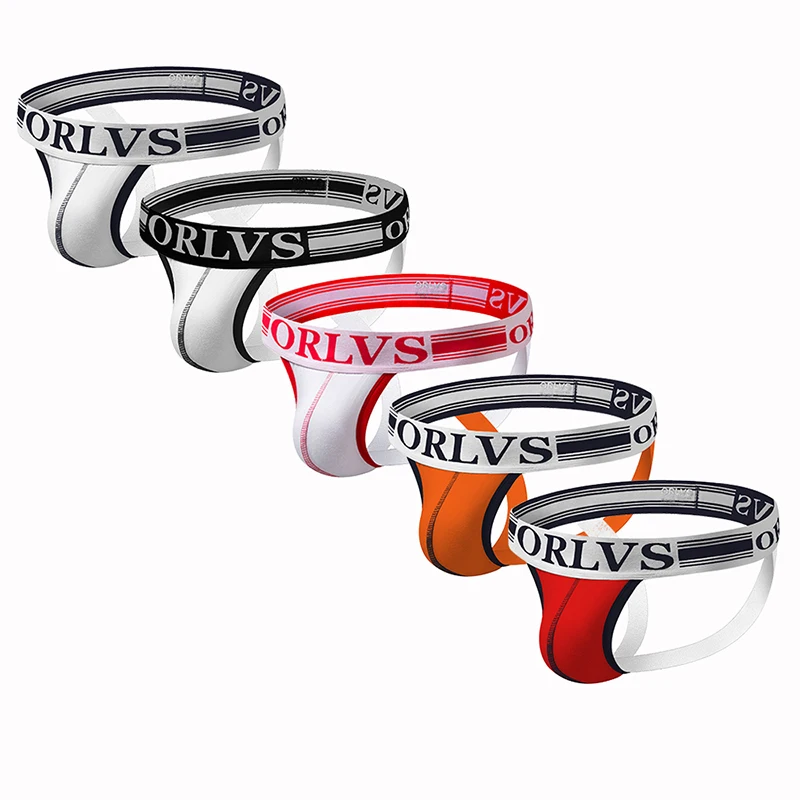 ORLVS 2019 Gay jockstrap 5 шт./партия нижнее белье хлопковые мужские трусики стринги