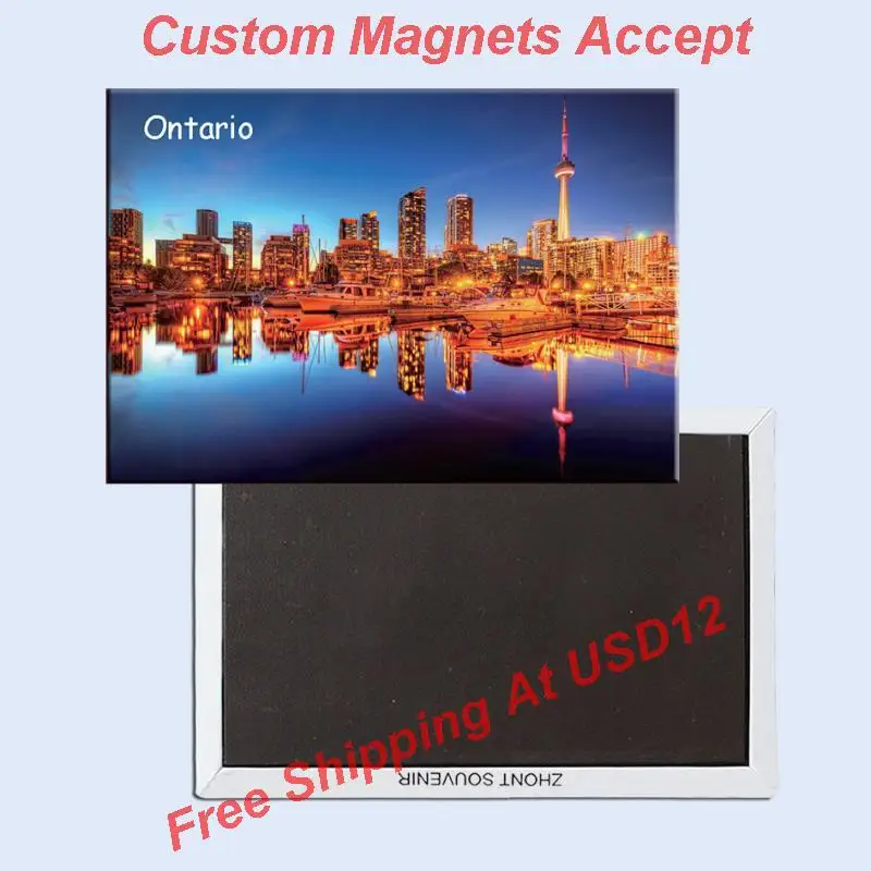 

Free Shipping Rectangle 78*54*3 mm Ontario CN Tower Rigid Metal Wrapped Souvenir Refrigerator Magnets 20453