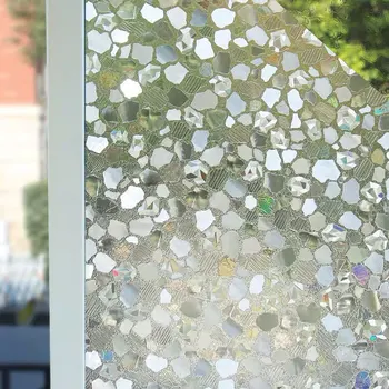 

3D privacy window film Stained vinyl crystal stone Static Cling Frosted glass sticker Self-Adhesive PVC film Decorative 90*500cm
