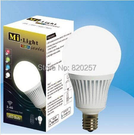 

free shipping 5W E14 RGBW RGB+warm white/cool white 4 channel led bulb, 2.4Ghz wifi compatible led bulb, Milight bulb