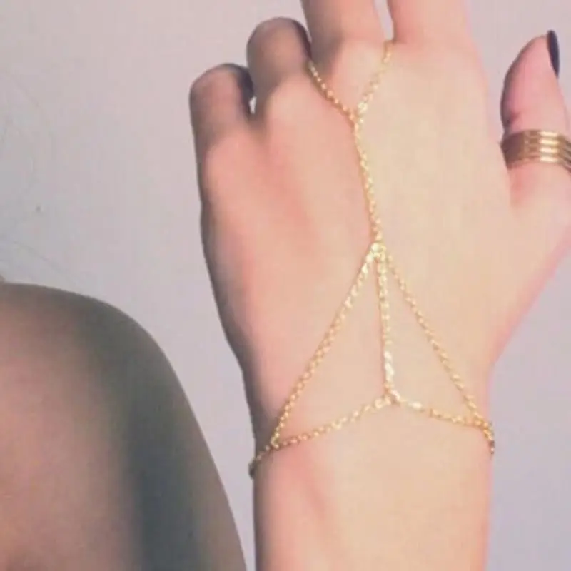 New 1pc Multi Chain Bangle Slave Link Interweave Finger Rings Hand Aeproduct Getsubject