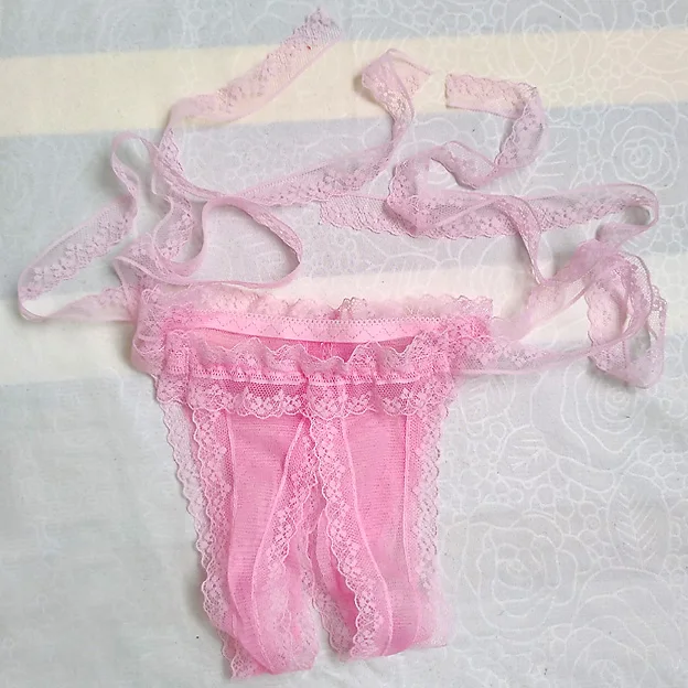 Кружевное Сетчатое прозрачное Гей Нижнее белье трусики регулируемое мягкое