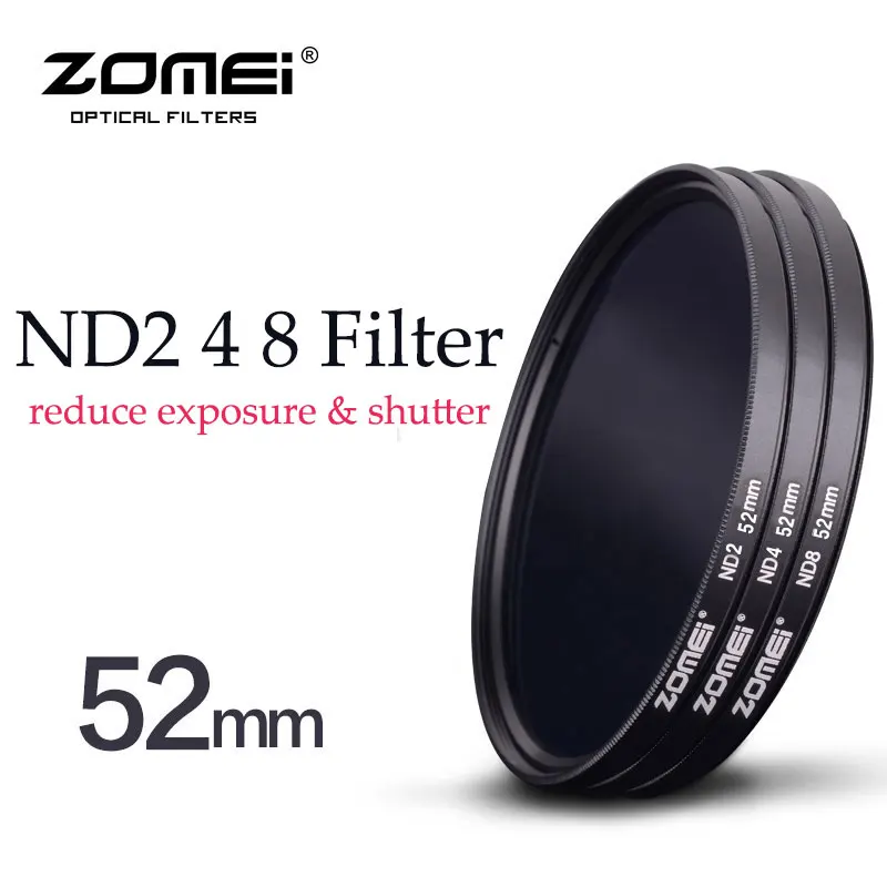 Zomei 52mm Slim Neutral Density Filter ND 2 4 8 nd filter Set for Canon