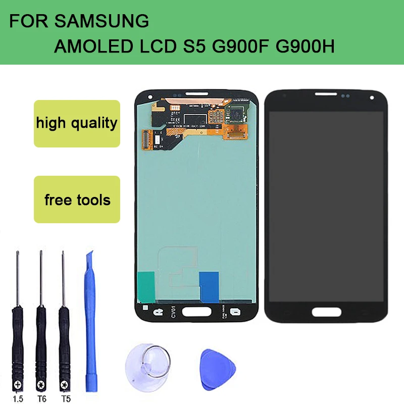 

szHAIyu Tested OLED AMOLED LCD Display+Touch Screen For Samsung Galaxy S5 G900 G900F G900H LCD Display