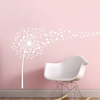 

Music Notes Pattern Wall Decal Music Dandelion Vinyl Stickers Home Art Design Murals Bedroom Wall Decor