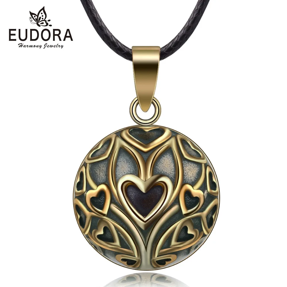 Eudora медь Винтаж Сердце Дерево мексиканское Боло с шаром Harmony кулон ожерелье для беременности ребенка старинные ювелирные украшения N14NB327