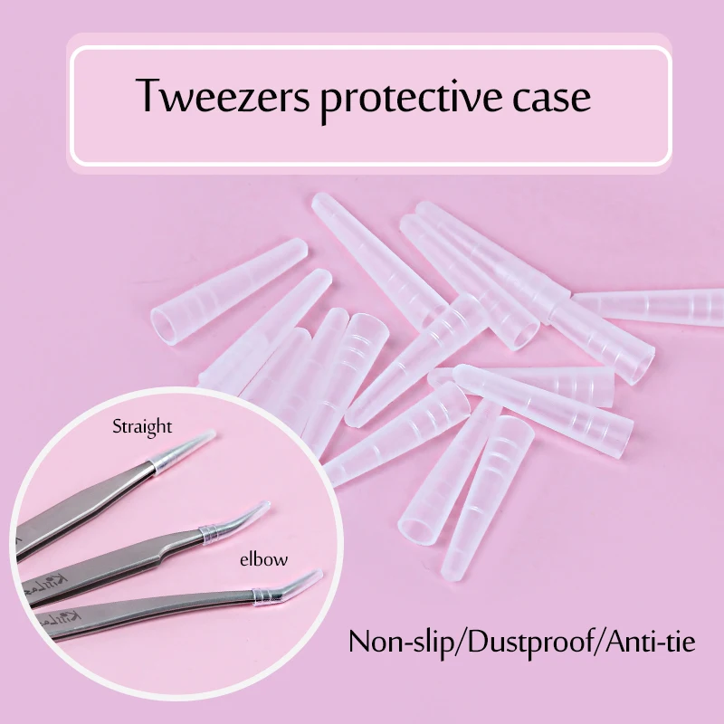 

Grafted eyelash tweezers tip protective sleeve tweezers silicone sleeve to prevent broken tweezers set eyelash assistant tools