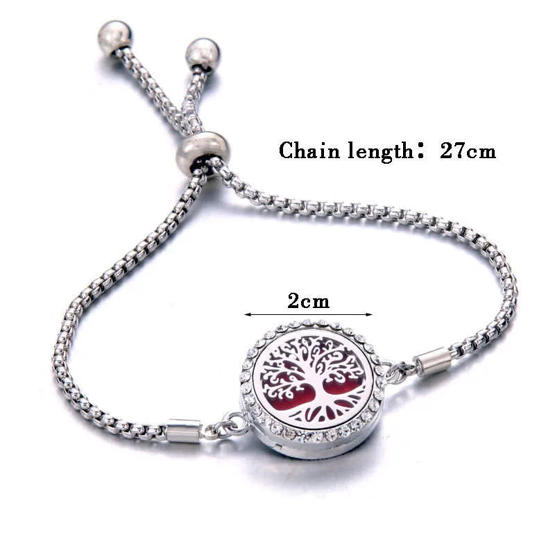 Bracelets bangle Aroma Diffuser Perfume Essential Oil Aromatherapy Lockets jewelry Fashion Crystal bracelet Adjustable