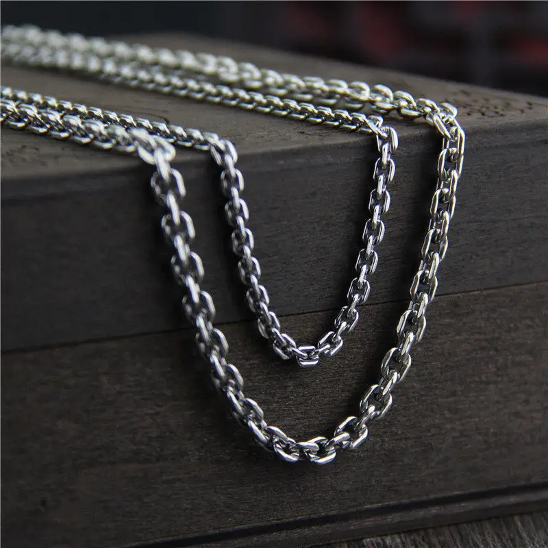 Fine 925 Sterling Silver Classic 3mm Cable Link Chain Necklace 55cm (21