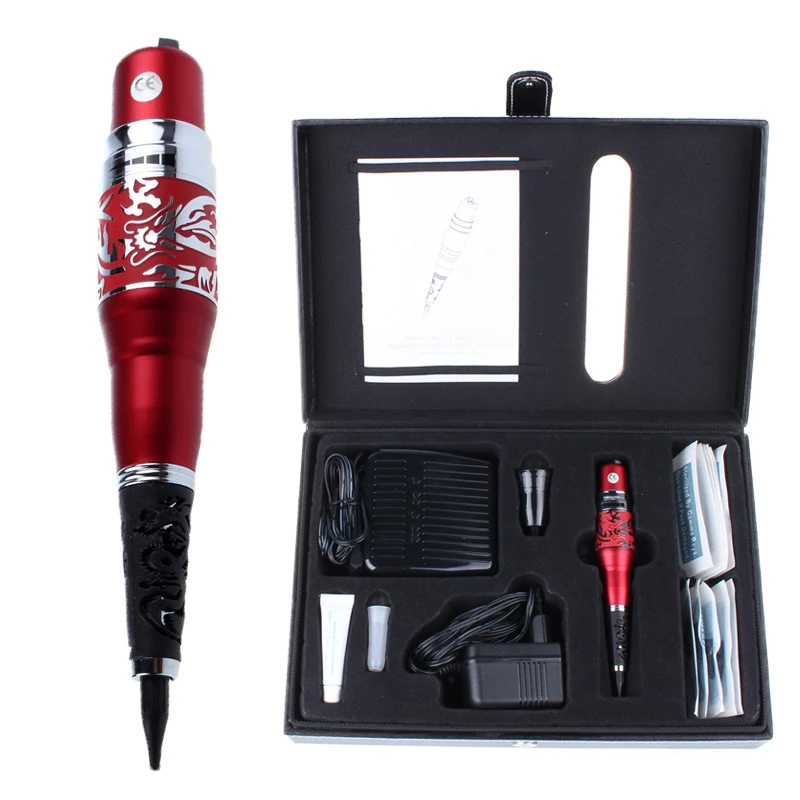 Red Dragon Permanent Makeup Machine Kits With Pedal Switch Tattoo Beauty Equipment For Eyebrow Lips Cosmetics Wholesale Price