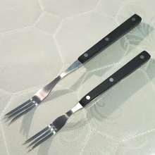 Miu Франция Sharp 10-Inch+ 12 дюймов бабушка вилка, бабушка вилка нержавеющая 3 зубец деревянная ручка приготовление мяса Utensil-Smal+ большой набор из 2