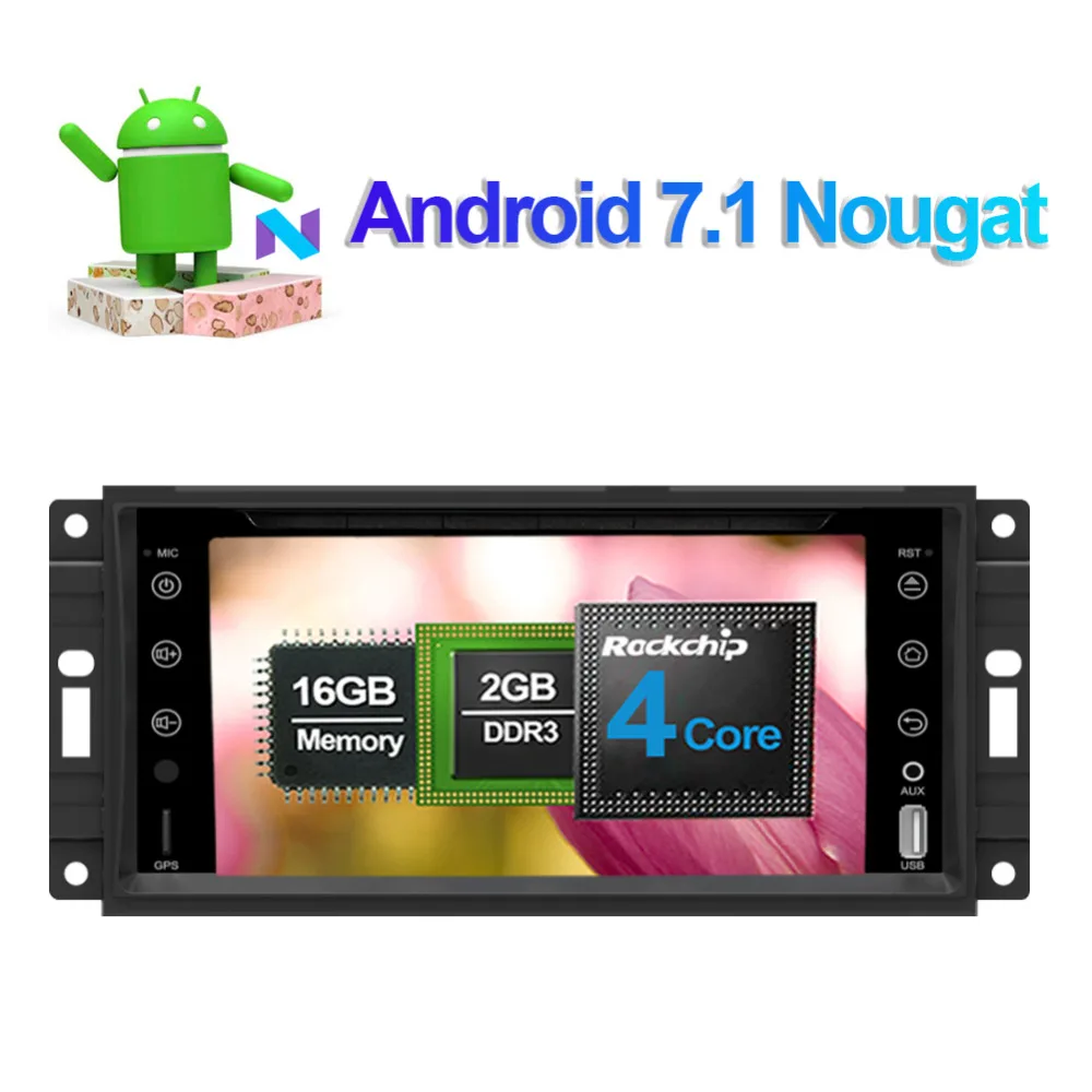 Flash Deal Android 8.0 Octa Core 4GB RAM Car GPS Navigation For Jeep Wrangler Commander Dodge 2007-2013 Radio Stereo CD DVD Player Wifi 1