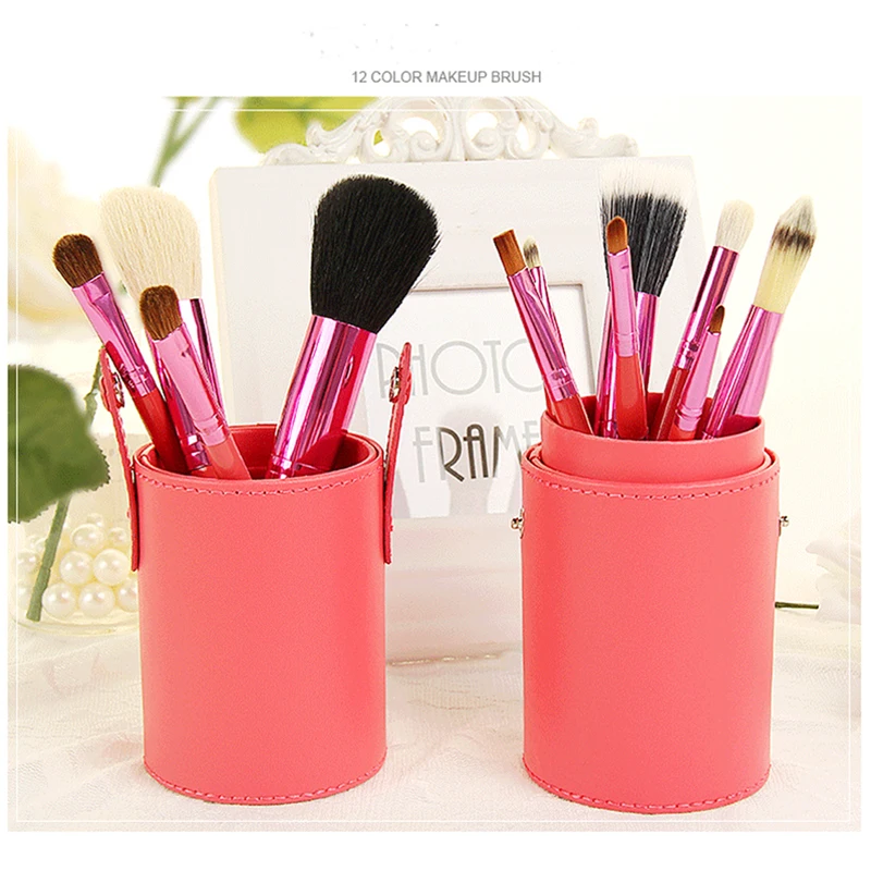 Black Portable Beauty Makeup Brushes Case Tool Set Foundation Eyeshadow Eyebrow Face Make Up Brush Fan 2018 Amazon Hot 12pcs 15 (7)