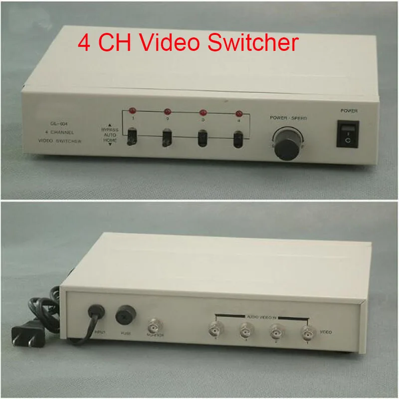 Free Shipping 4 In 1 Out Composite BNC Video Switcher For CCTV Security
