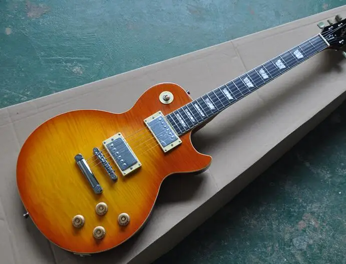 

Hot sale! Light Brown Electric Guitar with Rosewood Fingerboard,Binding Body,Fixed Bridge free shipping