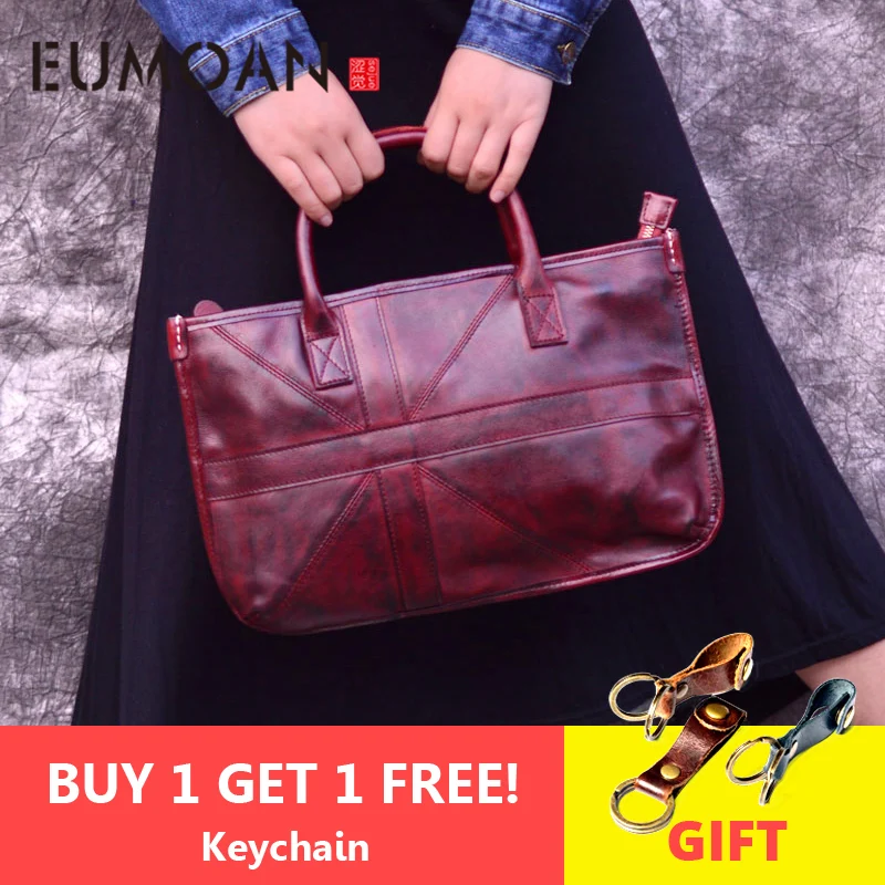 

EUMOAN women handbag genuine leather tote bag ladies messenger bags female small panelled shoulder crossbody bag zipper