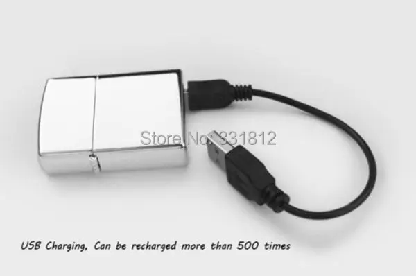 

10pcs/lot Novelty Gadget Rechargeable USB Lighter Electronic Cigarette Lighter Windproof for Smoking Silver