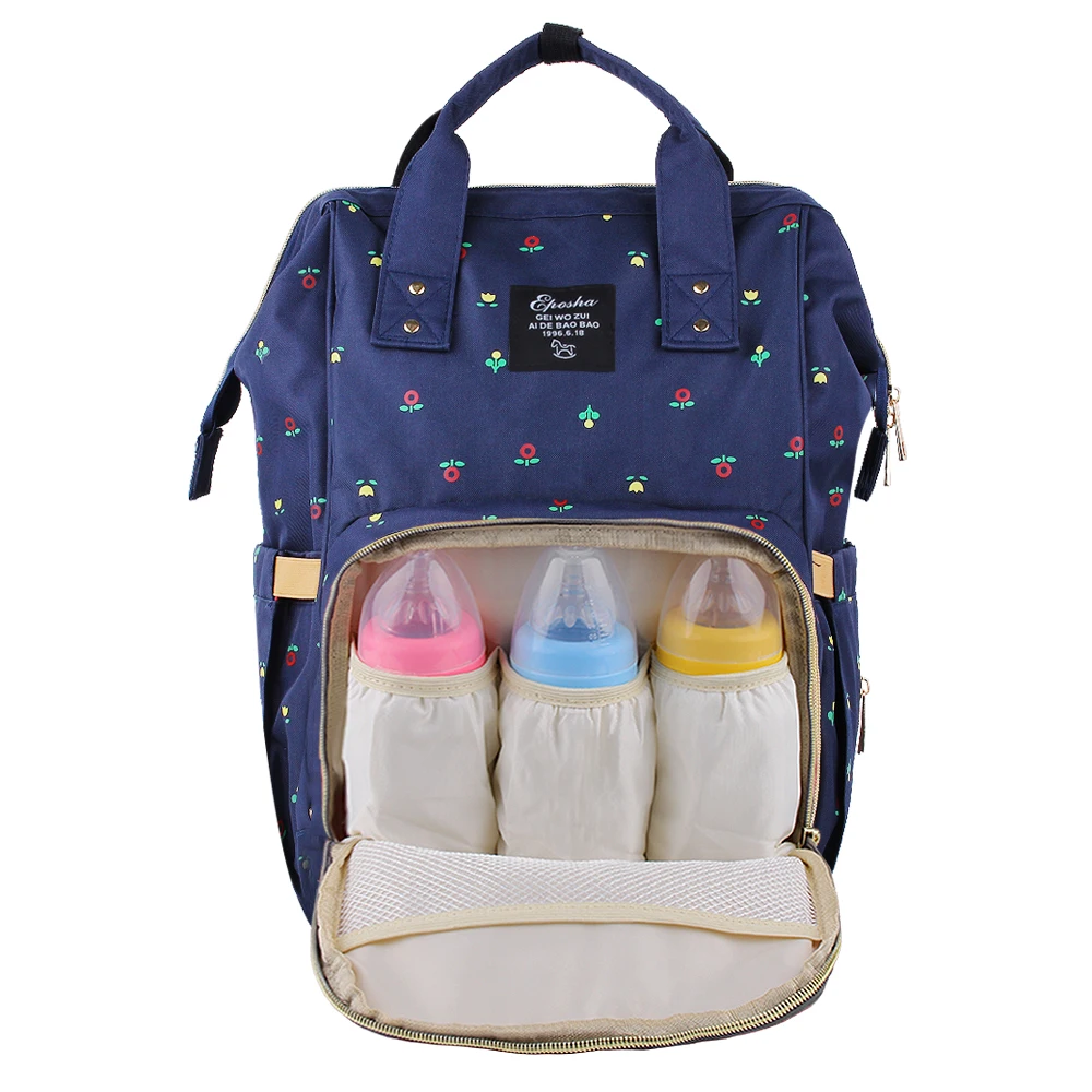Сумки для подгузников с принтом, Детская сумка для мамы, новые модные сумки для мам с цветами, рюкзак для беременных, органайзер для коляски с мешочком для бутылок