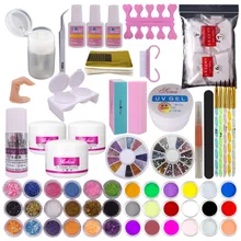 Горячая Распродажа 36 акриловый порошок и жидкий акрил для дизайна ногтей УФ ПРАЙМЕР для ногтей набор художественных наконечников клеящийся порошок кисть