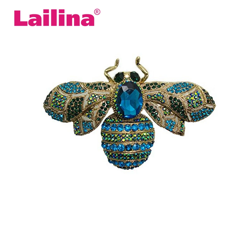 

4inches 50pcs/lot Crystal rhinestone large bee brooch pin