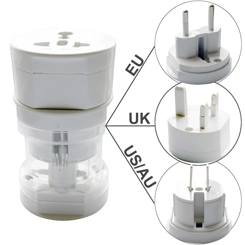 50pcs Universal International Worldwide Mains AC Travel Plug Charger Adapter Compatible with US