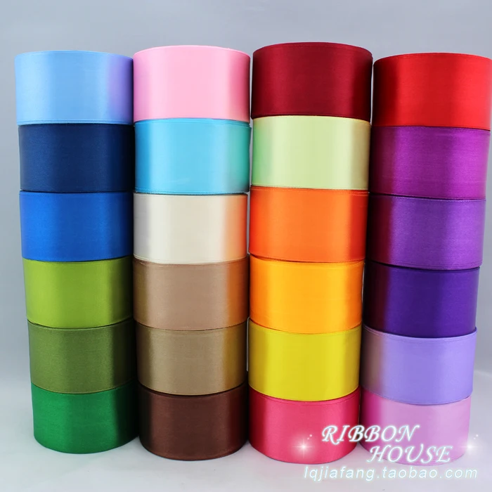 (25 yards/roll) 2'' 50mm Champagne Silk Satin Ribbon Wedding Party Decoration Gift Wrapping Christmas Sewing Fabric Hand DIY